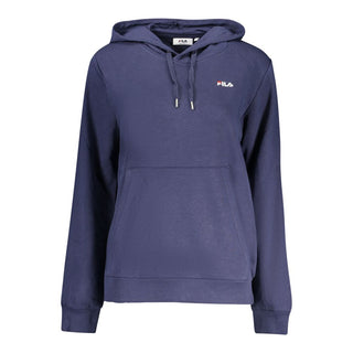 Sudadera con capucha azul de algodón orgánico para mujer