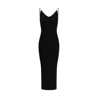 Black Viscose Casual Dress