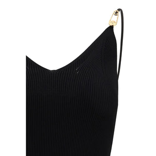 Black Viscose Casual Dress