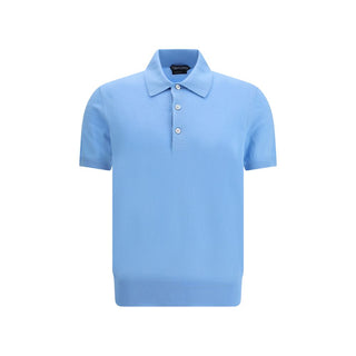 Blaues Polohemd aus Baumwolle