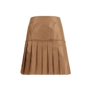 Minifalda de seda marrón