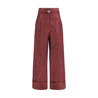 Bordeaux Silk Casual Pants