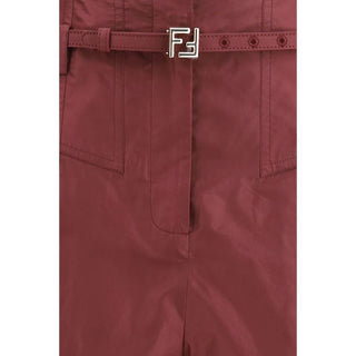 Bordeaux Silk Casual Pants